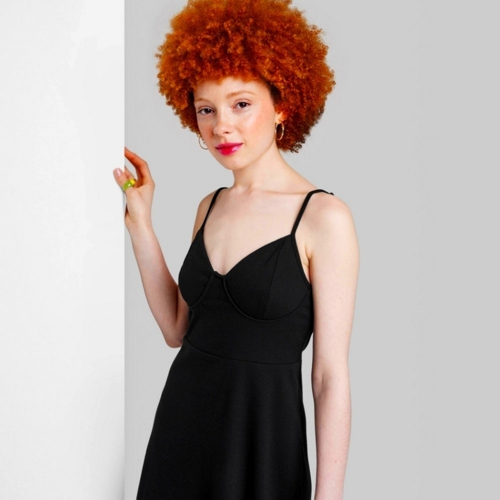 Women's Knit Skater Dress - Black